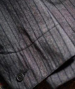 Annual Ring 1900s French Salt & Pepper Striped Chambray Sack Jacket BEST SELLERS