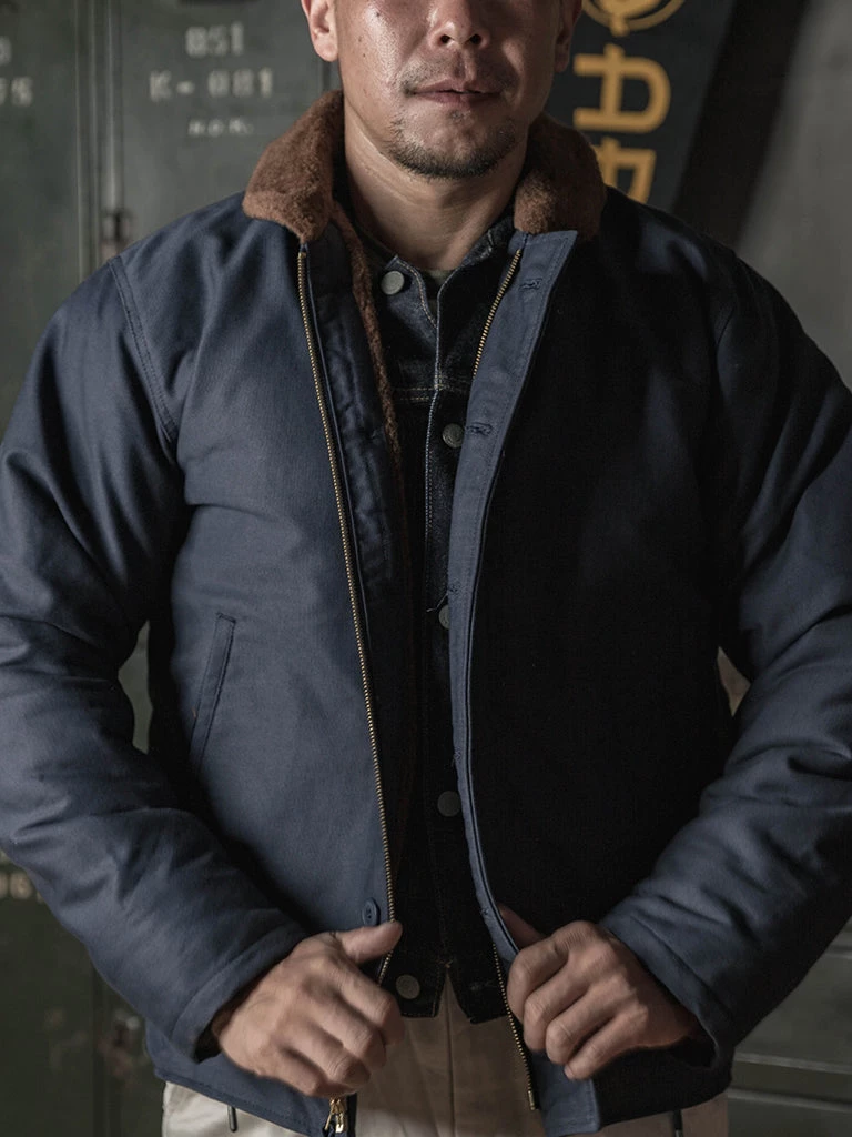 Bronson MFG. CO. TOPS 1943 US Navy 1st N-1 Woolen Deck Jacket - Navy Stencil 6 Bronson MFG. CO. TOPS 1943 US Navy 1st N-1 Woolen Deck Jacket - Navy Stencil