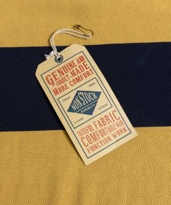 Non Stock MFG. CO. Classic Fit Striped Jersey Rugby Shirt - Yellow And Navy Blue Stripe TOPS