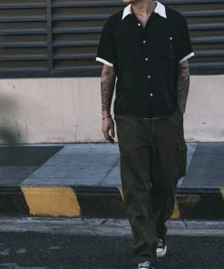 Non Stock MFG. CO. Loose Embroidery Bowling Shirt - Black May 2022 10 Non Stock MFG. CO. Loose Embroidery Bowling Shirt - Black May 2022