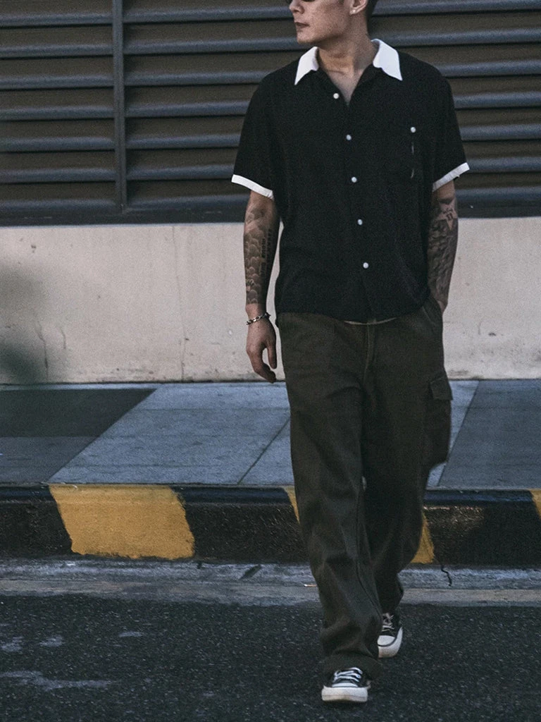 Non Stock MFG. CO. Loose Embroidery Bowling Shirt - Black May 2022 4 Non Stock MFG. CO. Loose Embroidery Bowling Shirt - Black May 2022