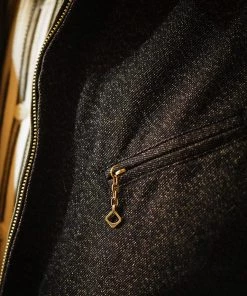 Annual Ring 12 Oz Salt & Pepper Chambray Harrington Jacket OUTERWEAR