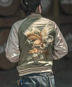 Non Stock MFG. CO. 1950s Reversible Acetate Souvenir Jacket - Falcon × Tiger NEW ARRIVALS