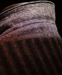 Annual Ring TOPS Peak Lapel Double Breasted Tweed Suit Jacket - Black With White Striped