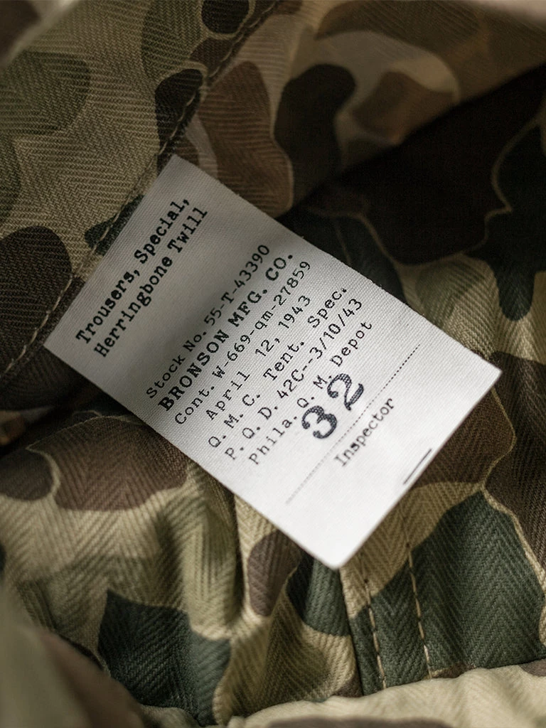 Bronson MFG. CO. US Army M-43 Duck Hunter Camo Shorts BOTTOMS 16 Bronson MFG. CO. US Army M-43 Duck Hunter Camo Shorts BOTTOMS