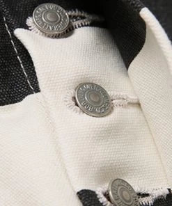 Bob Dong Wide Stripe Prisoner Style Motorcycle High Back Vintage Bib Overalls BOTTOMS