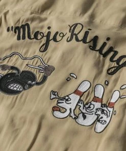 Non Stock MFG. CO. Loose Embroidery Bowling Shirt - Yellow