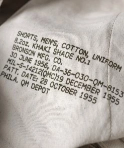 Bronson MFG. CO. BOTTOMS 1956 USAF Khaki Shorts