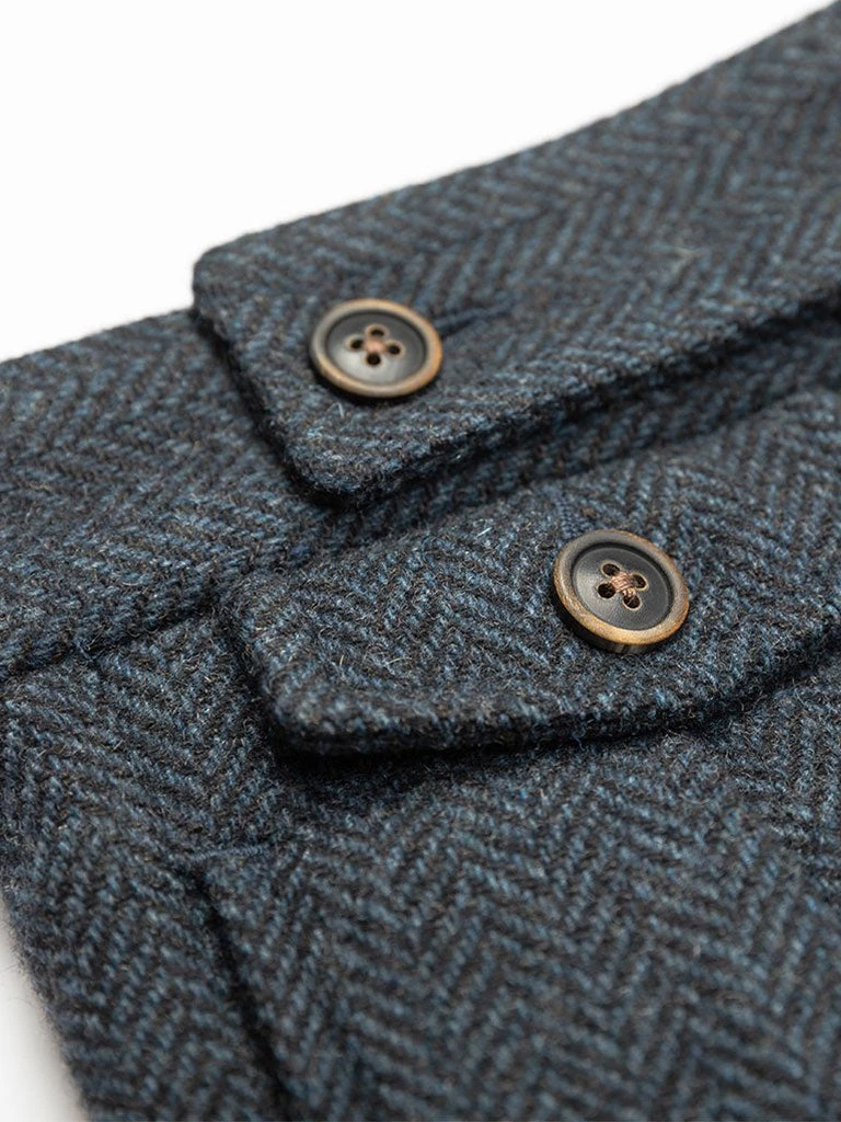 Annual Ring 1930s American Style Herringbone Navy Tweed Trousers 16 Annual Ring 1930s American Style Herringbone Navy Tweed Trousers