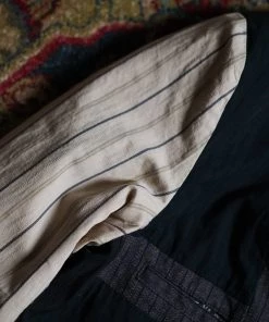 Annual Ring 1900s French Salt & Pepper Striped Chambray Sack Jacket BEST SELLERS