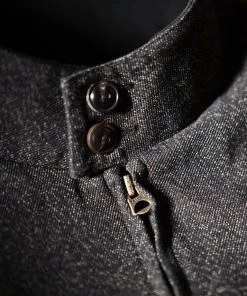 Annual Ring 12 Oz Salt & Pepper Chambray Harrington Jacket OUTERWEAR