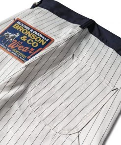 Bronson MFG. CO. Lot 952 HBT Striped Mechanic Pants - White