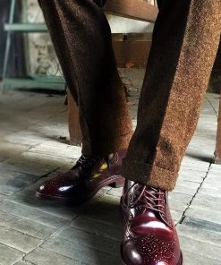 Annual Ring BEST SELLERS British Retro Brown Tweed Double Pleated Trousers 22 Annual Ring BEST SELLERS British Retro Brown Tweed Double Pleated Trousers