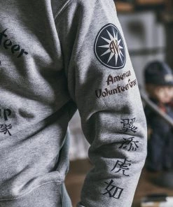 Non Stock MFG. CO. Flying Tigers Military Print Sweatshirt - Gray