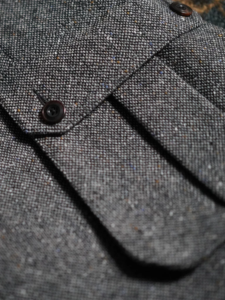 Annual Ring Coloured Speckle Tweed Safari Jacket TOPS 18 Annual Ring Coloured Speckle Tweed Safari Jacket TOPS