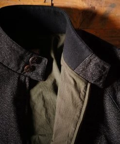 Annual Ring 12 Oz Salt & Pepper Chambray Harrington Jacket OUTERWEAR