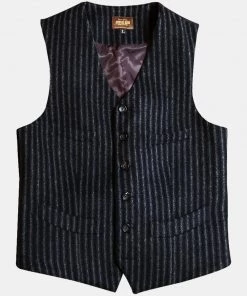 Annual Ring Black & White Striped Tweed Vest TOPS