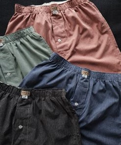 Remains Clothing 1950s Retro Salt & Pepper Boxer Shorts - Green Back In Stock