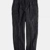 Annual Ring BOTTOMS 1920s Black & Gray Stripe Tweed Trousers