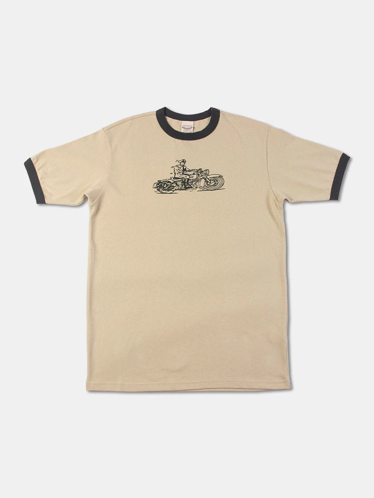 Non Stock MFG. CO. NEW ARRIVALS Retro Rider Motorcycle T-Shirt - Cream 1 Non Stock MFG. CO. NEW ARRIVALS Retro Rider Motorcycle T-Shirt - Cream