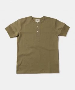Bronson MFG. CO. Vintage Short Sleeve Henley T-Shirt - Green