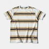 Non Stock MFG. CO. NEW ARRIVALS 9.8 Oz IVY Style Striped T-Shirt - Maize/Blue