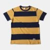 Non Stock MFG. CO. TOPS Michigan Yellow & Navy Wide Stripe T-Shirt