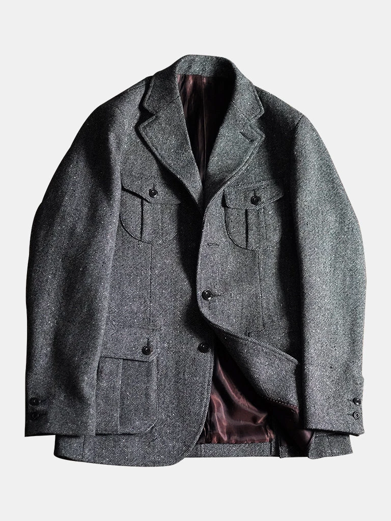 Annual Ring Coloured Speckle Tweed Safari Jacket TOPS 1 Annual Ring Coloured Speckle Tweed Safari Jacket TOPS