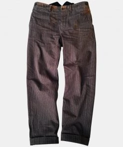 Annual Ring BEST SELLERS French Salt & Pepper Striped Chambray Work Trousers