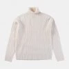 Annual Ring Merino Wool Roll Neck Sweater - White
