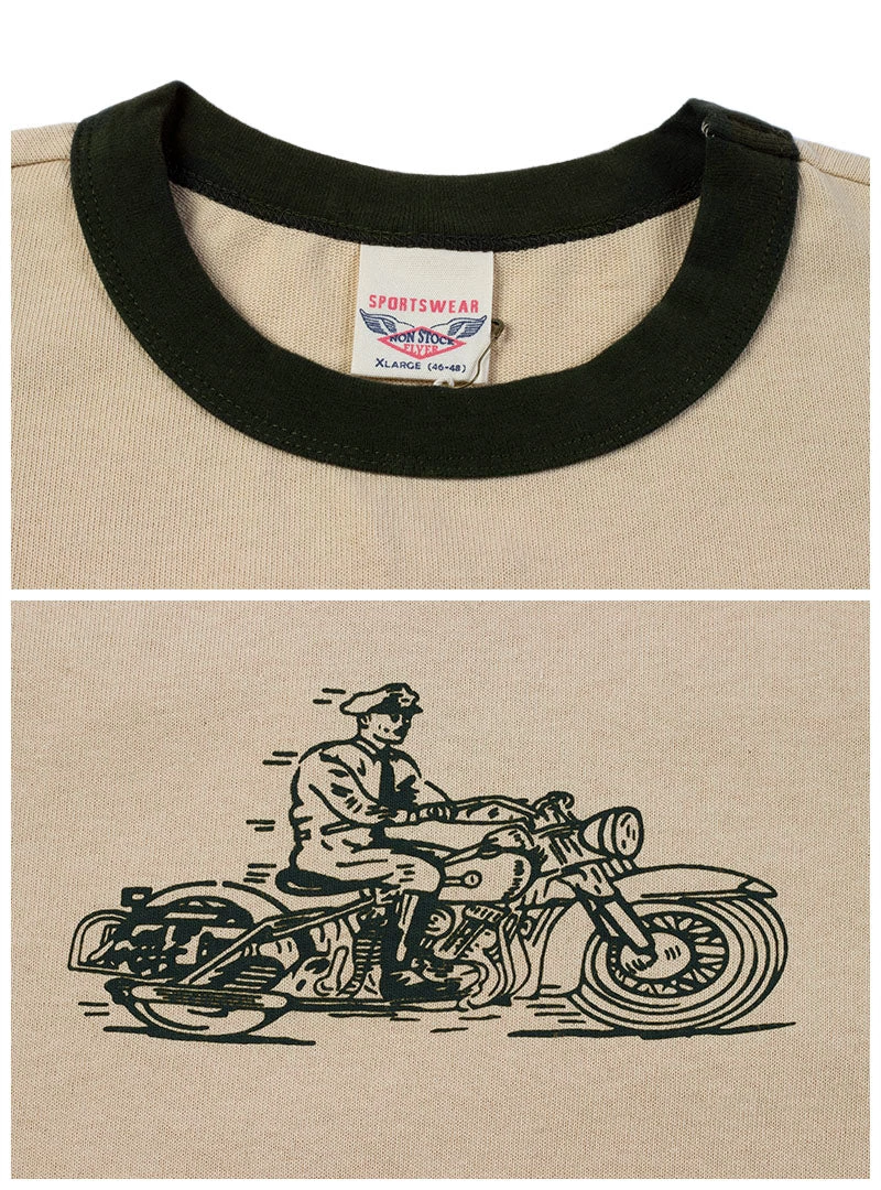 Non Stock MFG. CO. NEW ARRIVALS Retro Rider Motorcycle T-Shirt - Cream 3 Non Stock MFG. CO. NEW ARRIVALS Retro Rider Motorcycle T-Shirt - Cream