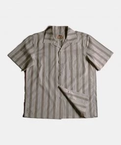 Annual Ring Yarn-Dyed Dobby Open Collar Shirt