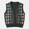 Annual Ring Shetland Wool Argyle Sweater Vest TOPS