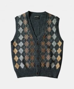 Annual Ring Shetland Wool Argyle Sweater Vest TOPS