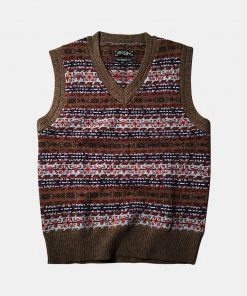 Annual Ring Shetland Wool Fair Isle Sweater Vest - Camel