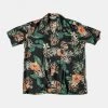 Non Stock MFG. CO. Plants & Flowers Pattern Aloha Shirt - Black Back In Stock