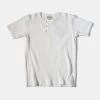 Bronson MFG. CO. TOPS 11 Oz Retro Ribbed Cotton Henley T-Shirt - White