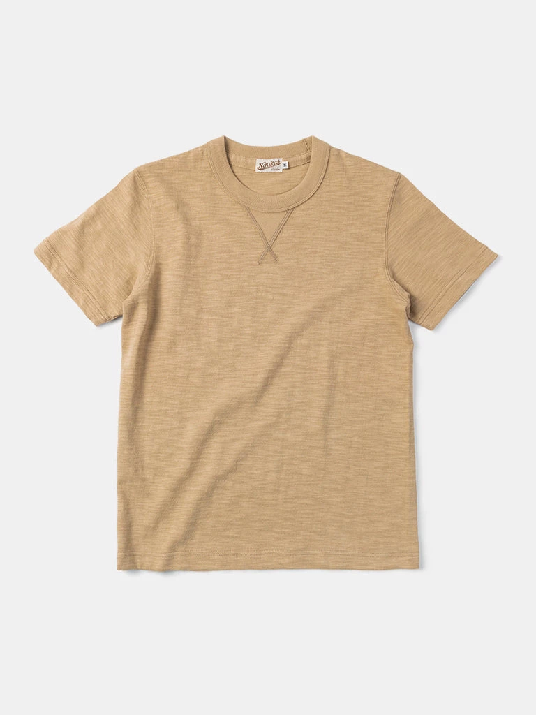 Non Stock MFG. CO. Heavyweight US Cotton Gusset Tubular T-Shirt - Sand 1 Non Stock MFG. CO. Heavyweight US Cotton Gusset Tubular T-Shirt - Sand