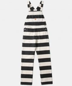 Bob Dong Wide Stripe Prisoner Style Motorcycle High Back Vintage Bib Overalls BOTTOMS