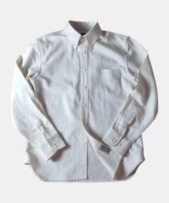 Annual Ring White Cotton-Linen Button-Down Shirt BEST SELLERS