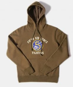 Bob Dong US Air Force Fifth Air Force Fighters Hoodie - Olive