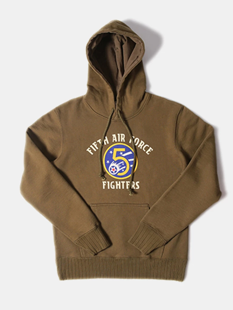 Bob Dong US Air Force Fifth Air Force Fighters Hoodie - Olive 1 Bob Dong US Air Force Fifth Air Force Fighters Hoodie - Olive