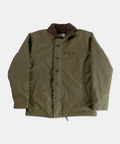 Non Stock MFG. CO. 1940s US Navy N-1 Deck Jacket - Faux Fur Inner - Olive
