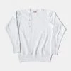 Bronson MFG. CO. June 2022 14 Oz Side Closing Henley T-Shirt - White