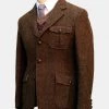 Annual Ring Half Norfolk Tweed Jacket - Brown