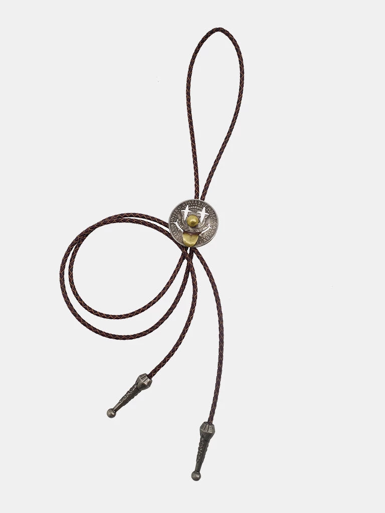 Old Selling Leather Joker Cents Coin Bolo Tie ACCESSORIES 1 Old Selling Leather Joker Cents Coin Bolo Tie ACCESSORIES