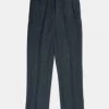 Annual Ring 1930s American Style Herringbone Navy Tweed Trousers