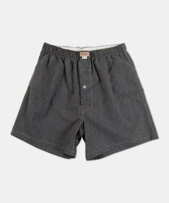 Remains Clothing Back In Stock 1950s Retro Salt & Pepper Boxer Shorts - Gray