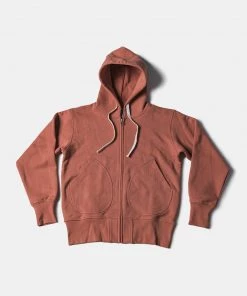 Non Stock MFG. CO. 17.5 Oz Terry Cloth Zip-Up Hoodie - Brick Red