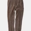 Annual Ring BEST SELLERS British Retro Brown Tweed Double Pleated Trousers